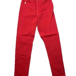 Vintage Guess Red Straight Leg Jeans Vibrant Denim